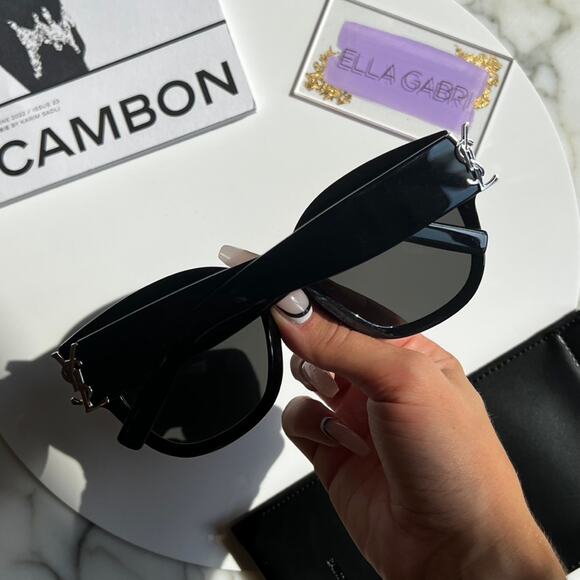 NEW Saint Laurent SLM95/F Black POLARIZED Sunglasses - Picture 4 of 11